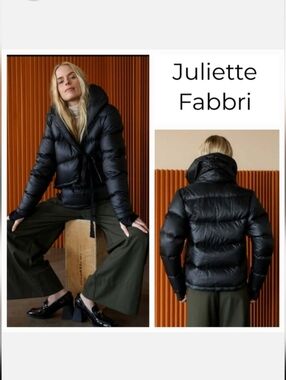 JULIETTE FABBRI Down Puffer Jacket in Black Sz 1 US Sz Small